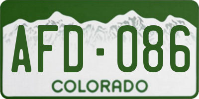 CO license plate AFD086