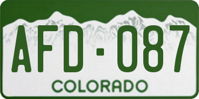 CO license plate AFD087