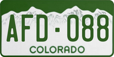 CO license plate AFD088