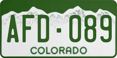 CO license plate AFD089