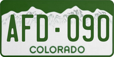 CO license plate AFD090