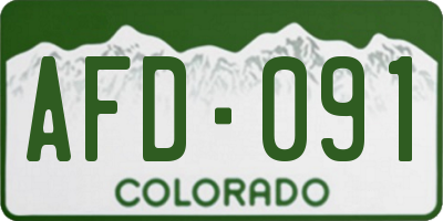 CO license plate AFD091