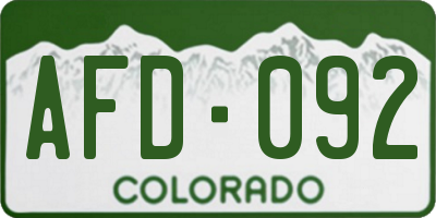 CO license plate AFD092