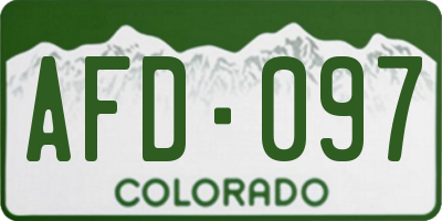 CO license plate AFD097
