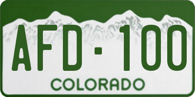 CO license plate AFD100