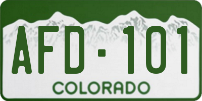 CO license plate AFD101