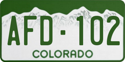 CO license plate AFD102