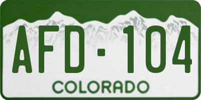 CO license plate AFD104