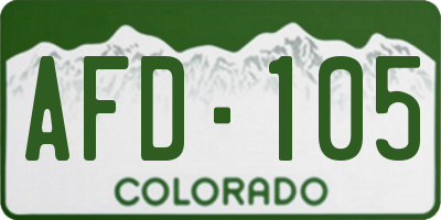 CO license plate AFD105