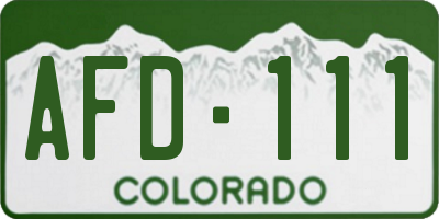 CO license plate AFD111