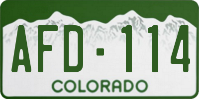 CO license plate AFD114
