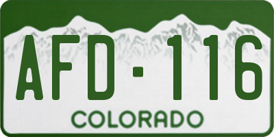 CO license plate AFD116