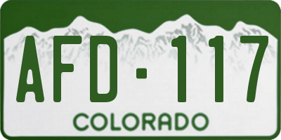 CO license plate AFD117