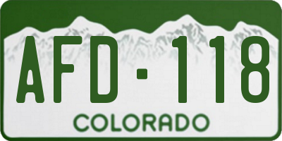 CO license plate AFD118