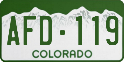CO license plate AFD119