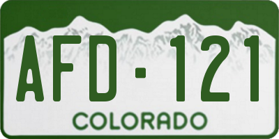 CO license plate AFD121