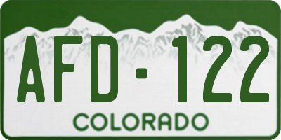 CO license plate AFD122
