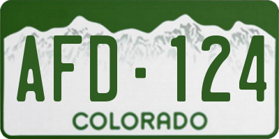 CO license plate AFD124