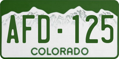 CO license plate AFD125