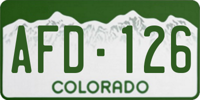 CO license plate AFD126