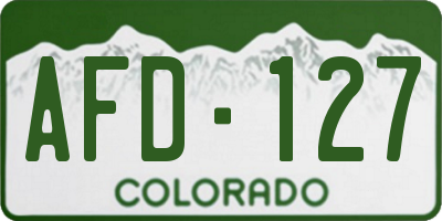 CO license plate AFD127