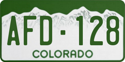 CO license plate AFD128