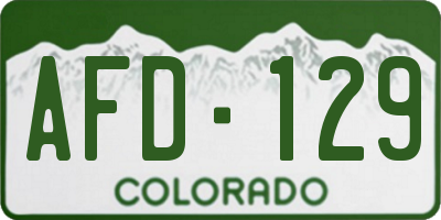 CO license plate AFD129