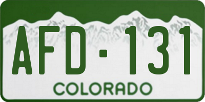 CO license plate AFD131