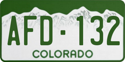 CO license plate AFD132