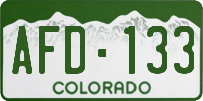CO license plate AFD133