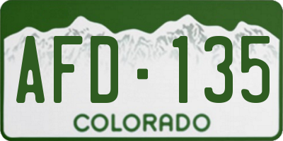CO license plate AFD135
