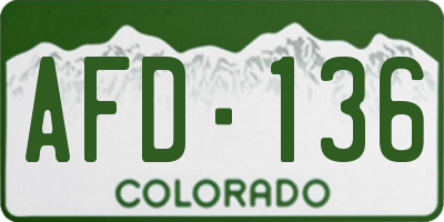 CO license plate AFD136