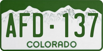 CO license plate AFD137