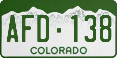 CO license plate AFD138