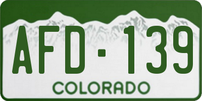 CO license plate AFD139