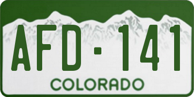 CO license plate AFD141
