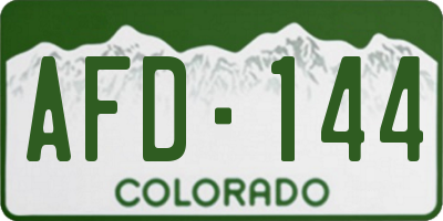 CO license plate AFD144