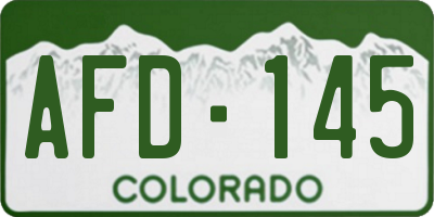 CO license plate AFD145