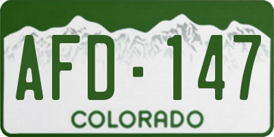 CO license plate AFD147