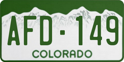 CO license plate AFD149