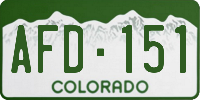 CO license plate AFD151