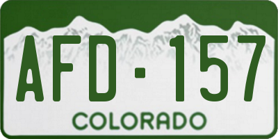 CO license plate AFD157