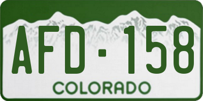 CO license plate AFD158