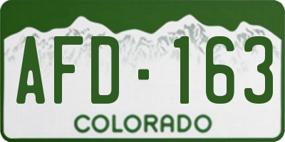 CO license plate AFD163