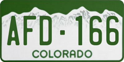 CO license plate AFD166