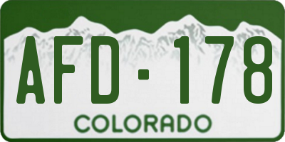 CO license plate AFD178