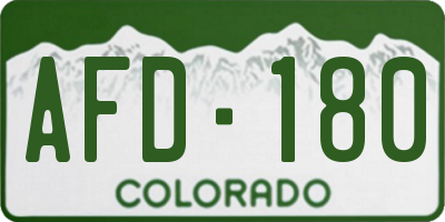 CO license plate AFD180