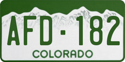 CO license plate AFD182