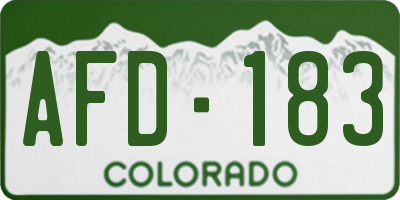 CO license plate AFD183