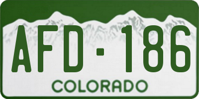 CO license plate AFD186